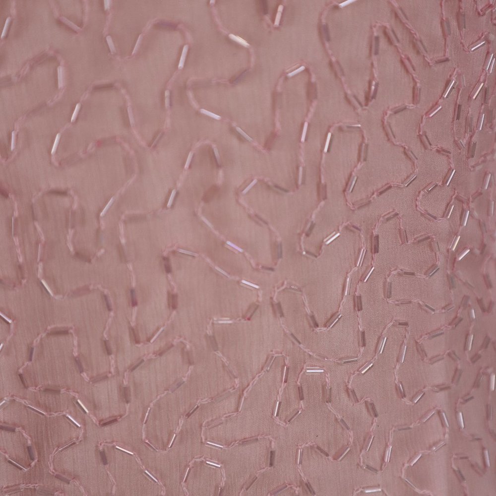 🌺 Vtg Stenay NWOT Pink Sequin Beaded Rhinestone Party Cocktail Wedding Dress S - Picture 10 of 13